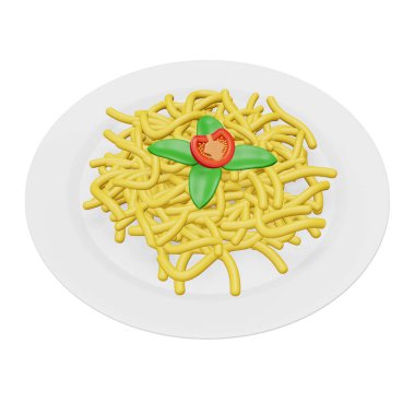 Makarna 3d eşölçümleme simgesi.