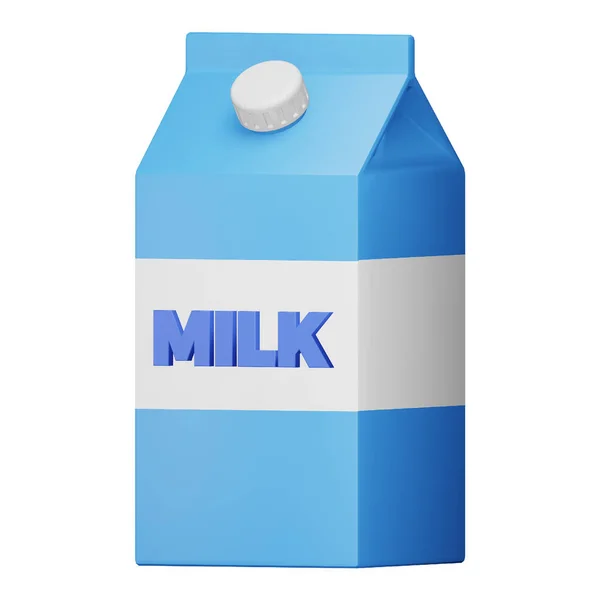 Milk Box Rendering Isometric Icon — Stock Vector