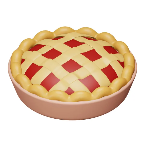 Pie Cake 렌더링 Isometric Icon — 스톡 벡터