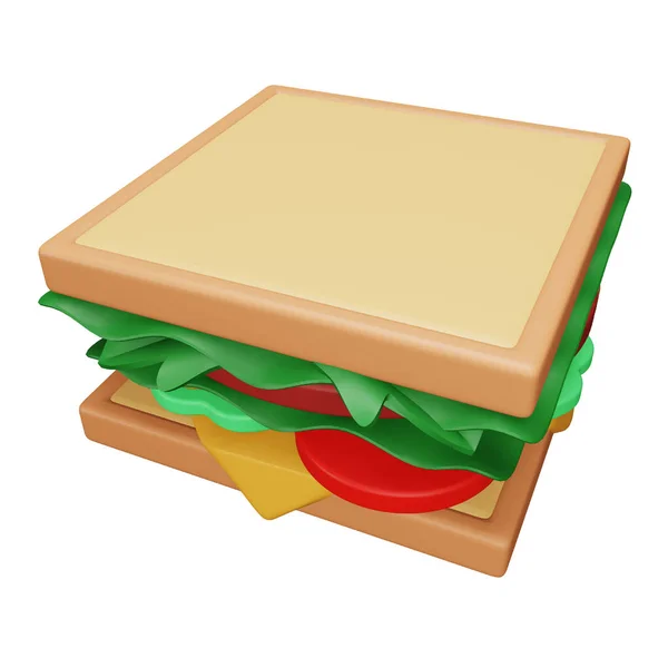 Sandwich Weergave Van Isometrische Pictogram — Stockvector