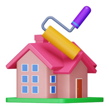 Yenileme 3d renovasyon izometrik simgesi.