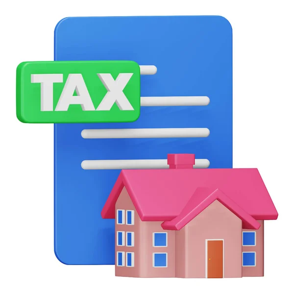 Property Tax Rendering Isometric Icon — Stock Vector