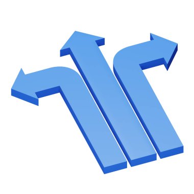 Yönlendirme oku 3d eşölçümleme simgesi.