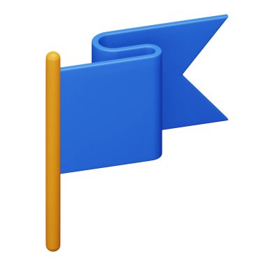 Bayrak konumu 3d eşölçümleme simgesi.