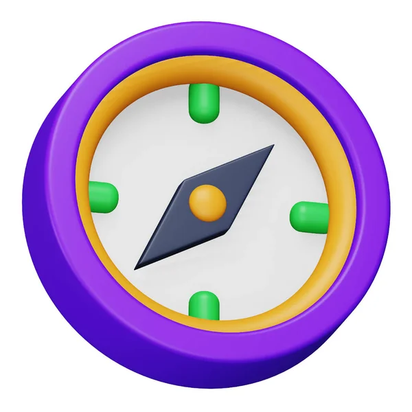 Compass Rendering Isometric Icon — Vector de stock