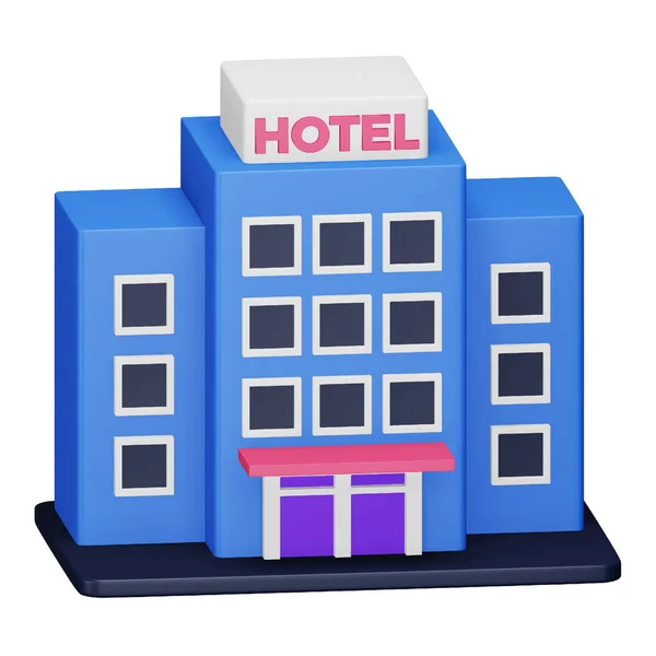 Hotel Rendering Isometric Icon — Stock Vector