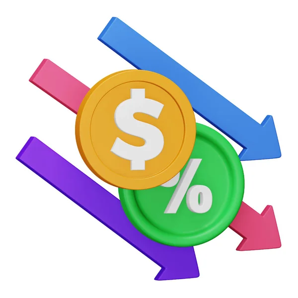 Expense Ratio Rendering Isometric Icon — Stock Vector