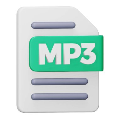 Mp3 dosya biçimi 3d izometrik oluşturma simgesi.