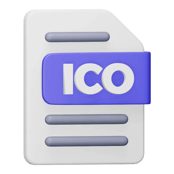 stock vector Ico file format 3d rendering isometric icon.