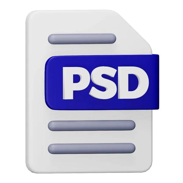 Psd File Format Rendering Isometric Icon — Stock Vector