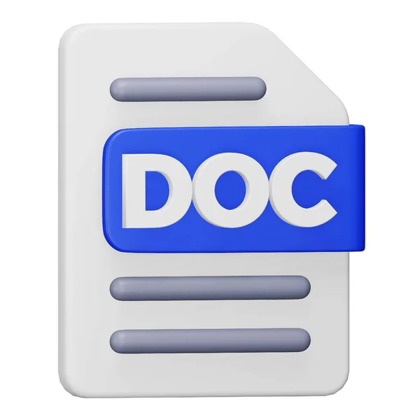 Format Fichier Doc Icône Isométrique Rendu Illustration De Stock