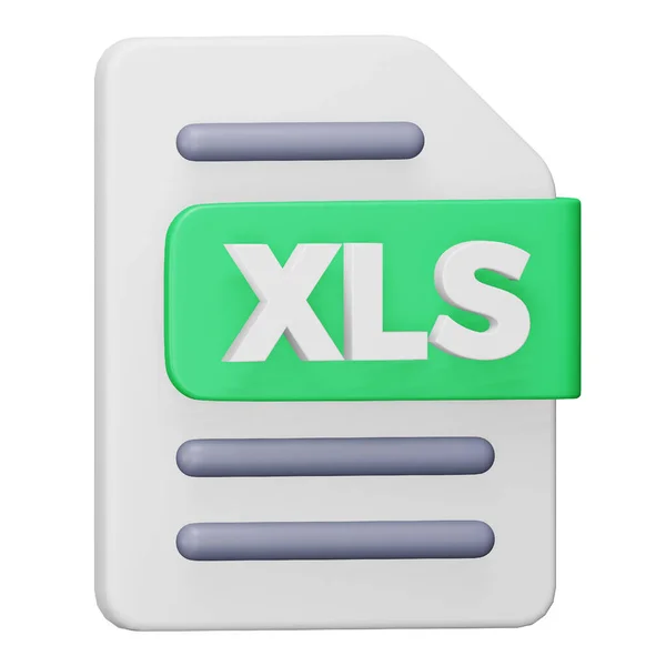 Xls文件格式3D渲染等距图标 图库矢量图片