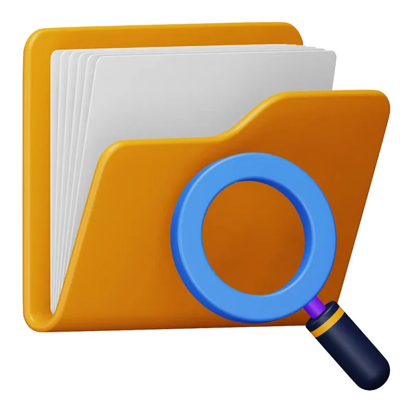 Search Folder Rendering Isometric Icon — Stock Vector