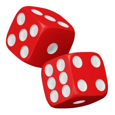 Kırmızı zar 3d eşölçümleme simgesi.