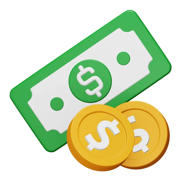 Banknote Rendering Isometric Icon — Stock Vector