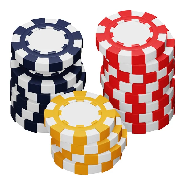 Casino Chips Rendering Isometrisches Symbol — Stockvektor