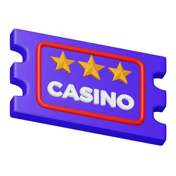 Casino Ticket Rendering Isometrisches Symbol — Stockvektor