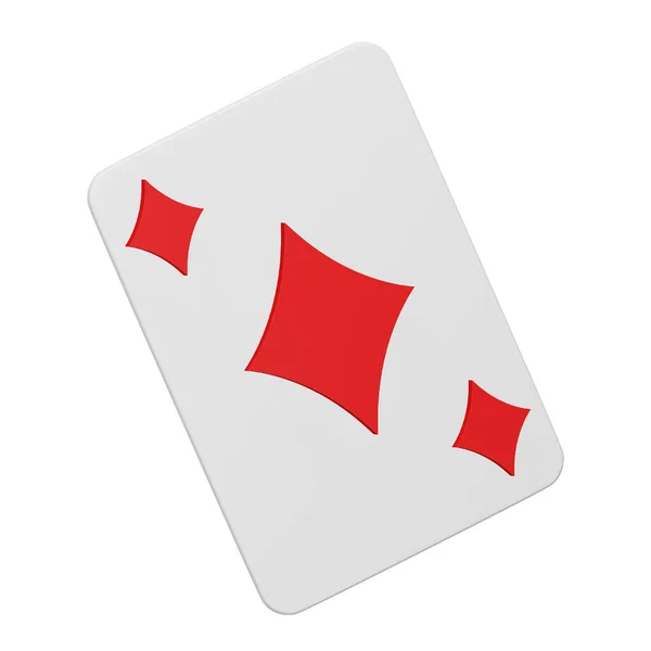 Diamond Poker Spielkarte Rendering Isometrisches Symbol — Stockvektor