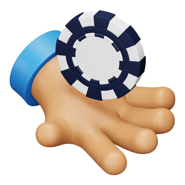 Glücksspiel Chip Rendering Isometrisches Symbol — Stockvektor