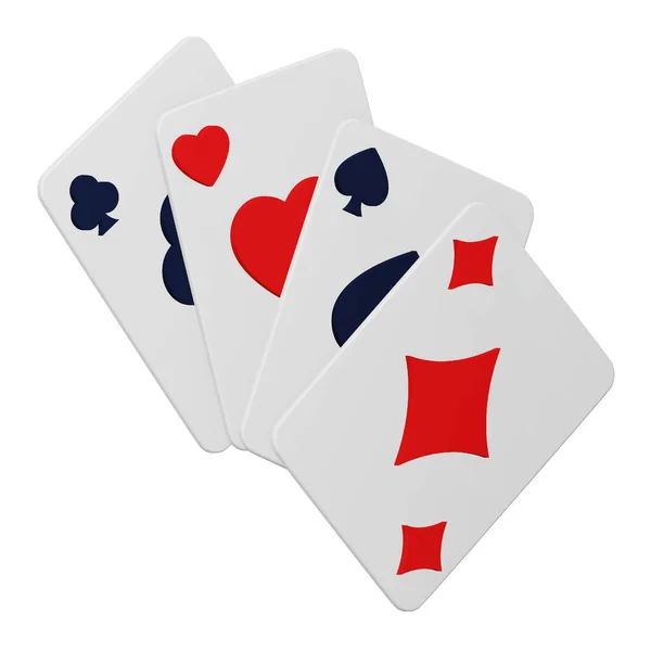 Poker Spielkarten Rendering Isometrisches Symbol — Stockvektor