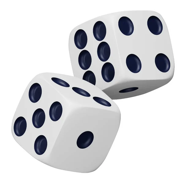 White Rolling Dice Rendering Isometric Icon Royalty Free Stock Illustrations
