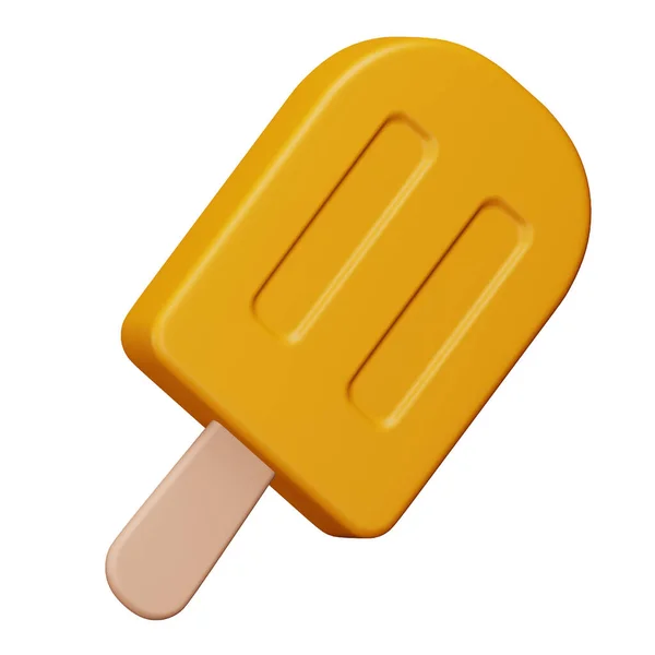 マンゴーアイスクリームスティック3Dレンダリングアイソメトリックアイコン — ストックベクタ