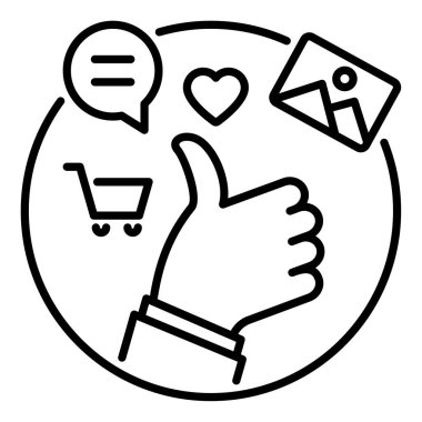 Dijital ortam pazarlaması için özet simgesi.