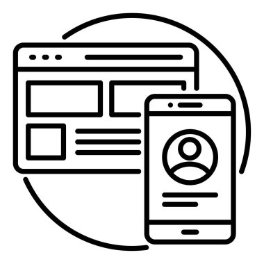 Web sitesi ve seo hesabı için özet simgesi.