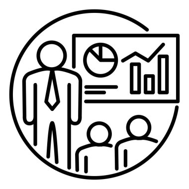 İş sunumu konferansı için özet simgesi.