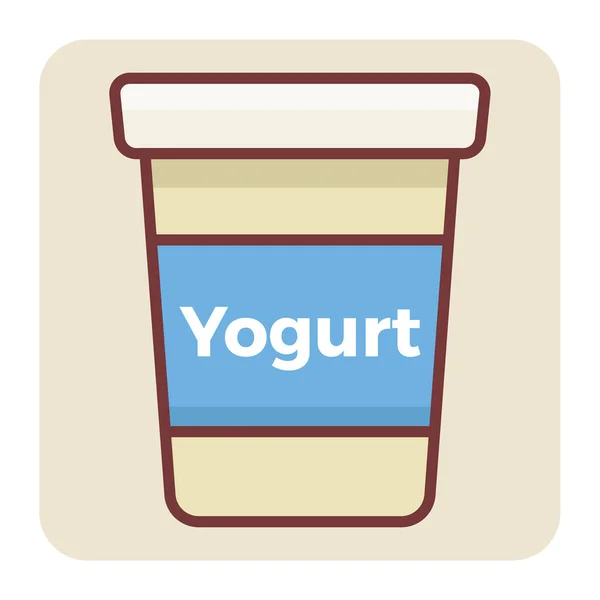 Wypełniona Ikona Konturu Koloru Dla Opakowania Jogurtu — Wektor stockowy