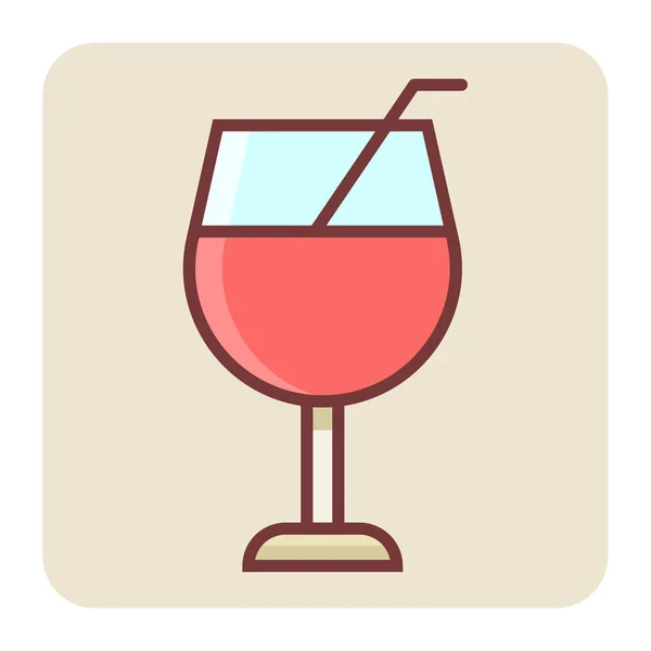 Filled Color Outline Icon Cocktail — Stock Vector