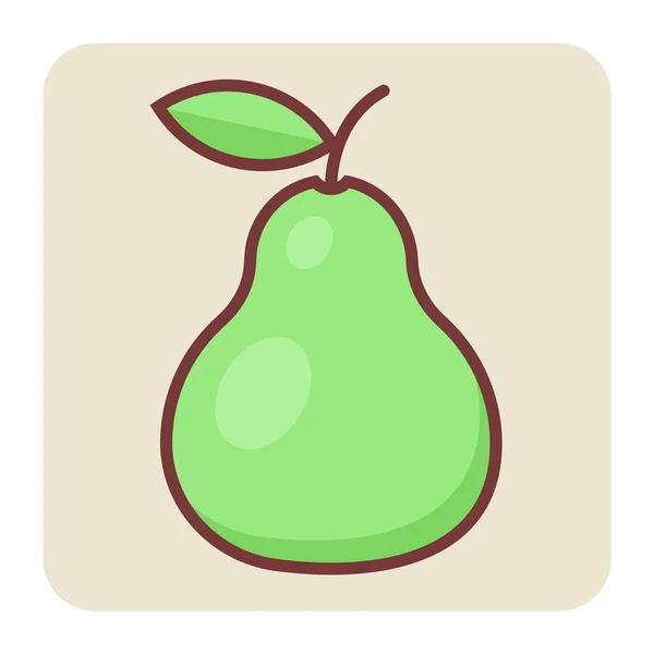 Filled Color Outline Icon Pear — Stock Vector