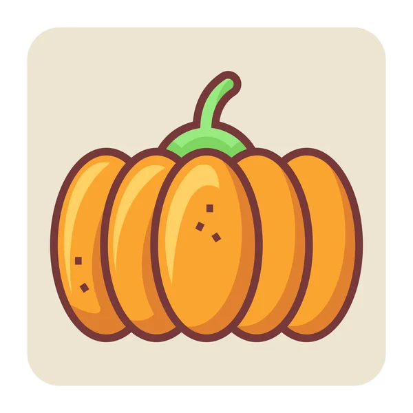 Filled Color Outline Icon Pumpkin — Stock Vector