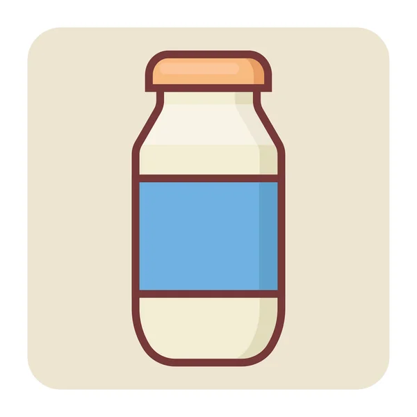 Filled Color Outline Icon Milk Bottle — Stock Vector
