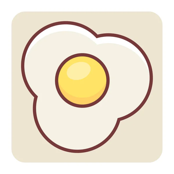 Filled Color Outline Icon Omelet Egg — Stock Vector