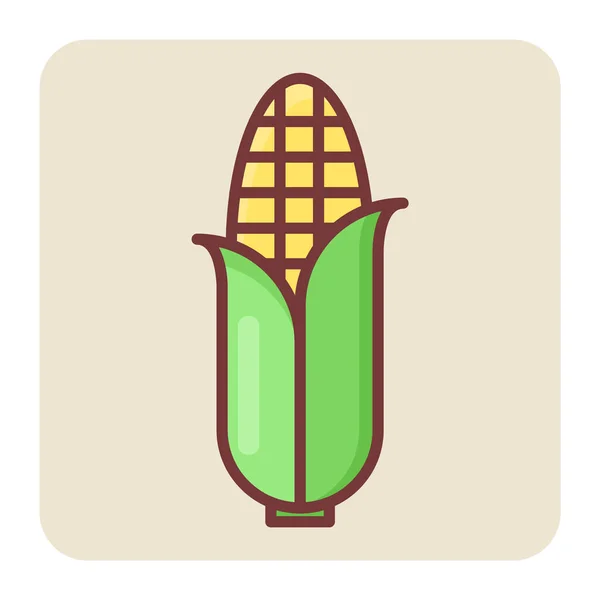 玉米填充色轮廓图标 免版税图库矢量图片