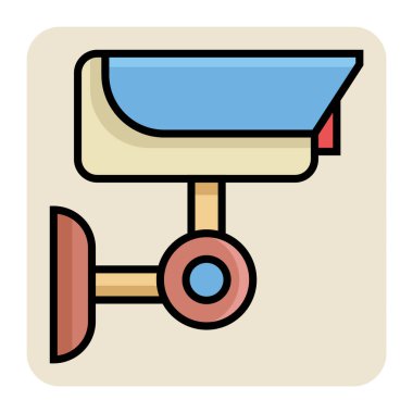 CCTV kamera için doldurulmuş renk özeti simgesi.