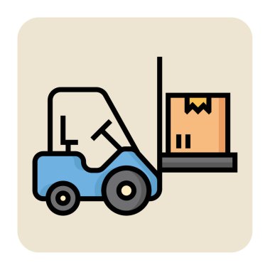 Forklift için doldurulmuş renk özet simgesi