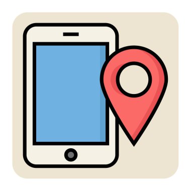 Mobil konum için doldurulmuş renk özet simgesi.