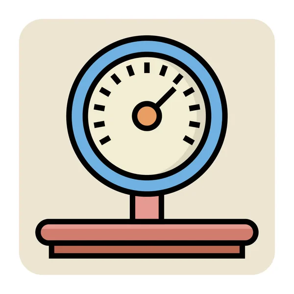 Reilled Color Outline Icon Weight Machine — стоковый вектор