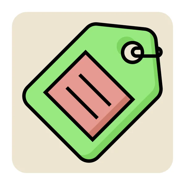 Reilled Color Outline Icon Price Tag — стоковый вектор