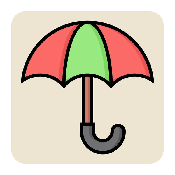 Icône Contour Couleur Remplie Pour Parapluie — Image vectorielle