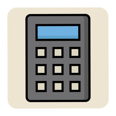 Hesap makinesi için doldurulmuş renk özeti simgesi.