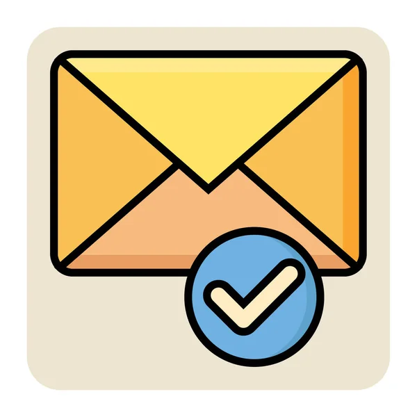 Icono Contorno Color Rellenado Para Check Mail — Archivo Imágenes Vectoriales