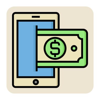 Çevrimiçi ödeme için doldurulmuş renk özeti simgesi.