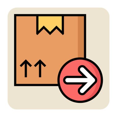 Gönder paketi için doldurulmuş renk özeti simgesi.