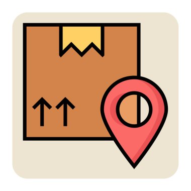 Kargo konumu için doldurulmuş renk özeti simgesi.