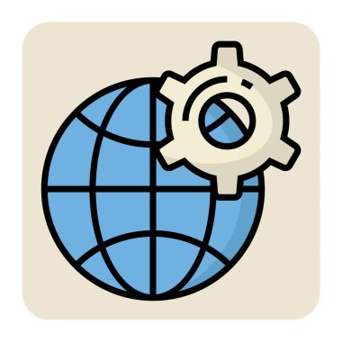 Dünya ayarı için doldurulmuş renk özeti simgesi.