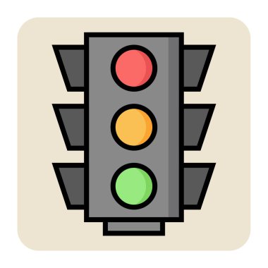 Trafik ışığı için doldurulmuş renk özeti simgesi.