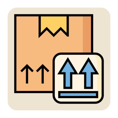 Kargo yön işareti için doldurulmuş renk özeti simgesi.